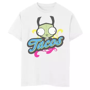 Футболка с логотипом Nickelodeon Invader Zim GIR Neon Tacos для мальчиков 8–20 лет Licensed Character