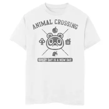 Футболка с логотипом Nintendo Animal Crossing Everyday Is A New Day для мальчиков 8–20 лет Licensed Character