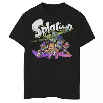 Футболка с логотипом Nintendo Splatoon для мальчиков 8–20 лет, групповая фотография и графический рисунок Licensed Character
