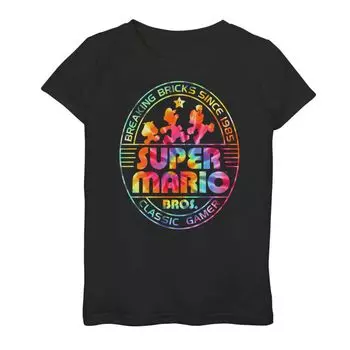 Футболка с логотипом Nintendo Super Mario Bros. Tie Dye для девочек 7–16 лет Licensed Character