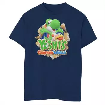 Футболка с логотипом Nintendo Yoshi's Crafted World Poochy Burst для мальчиков 8–20 лет Licensed Character