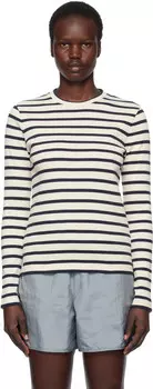 Футболка с логотипом Off-White & Navy Jil ander Jil Sander