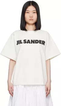 Футболка с логотипом Off-White от Jil Ander Jil Sander, Porcelain