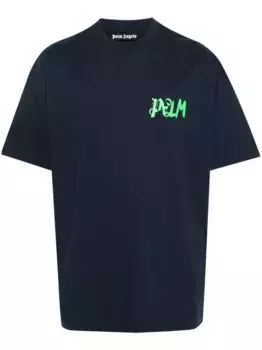 Футболка с логотипом PALM ANGELS, синий