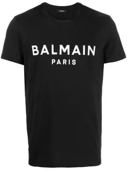 Футболка с логотипом Paris Balmain, черный