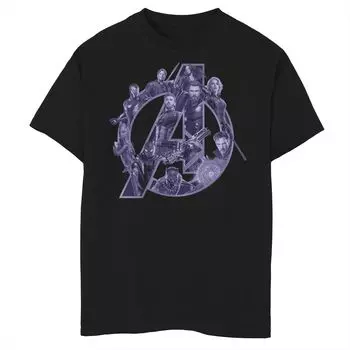 Футболка с логотипом персонажа Marvel Avengers: Endgame для мальчиков 8–20 лет и графическим изображением Marvel