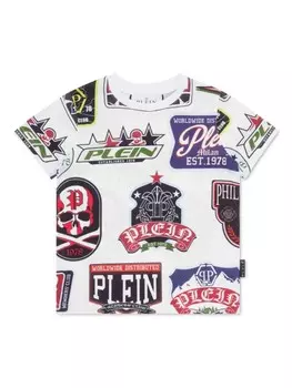 Футболка с логотипом Philipp Plein Junior, белый