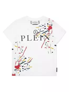 Футболка с логотипом Philipp Plein Junior, белый