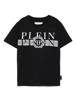 Футболка с логотипом Philipp Plein Junior, черный