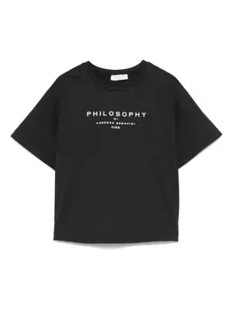 Футболка с логотипом Philosophy Di Lorenzo Serafini Kids, черный