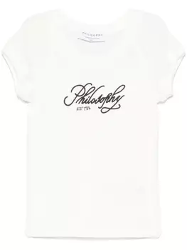 Футболка с логотипом Philosophy Di Lorenzo Serafini Kids, белый