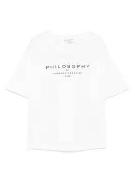 Футболка с логотипом Philosophy Di Lorenzo Serafini Kids, белый