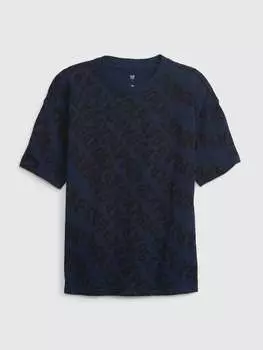 Футболка с логотипом по всей поверхности Gap, цвет dark blue