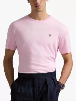 Футболка с логотипом polo cotton custom slim fit с коротким рукавом и логотипом на заказ Ralph Lauren, цвет Carmel Pink