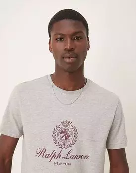 Футболка с логотипом Polo Ralph Lauren из пластизоля в угольно-меловом цвете