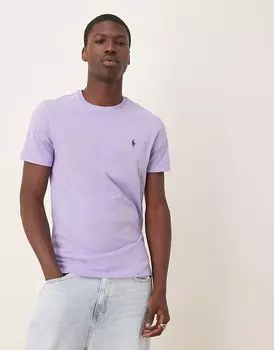 Футболка с логотипом Polo Ralph Lauren сиреневого цвета