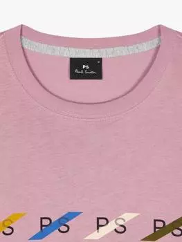 Футболка с логотипом ps из органического хлопка обычной посадки с коротким рукавом Paul Smith, розовый