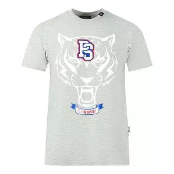 Футболка с логотипом Ps Tiger серая Plein Sport, серый