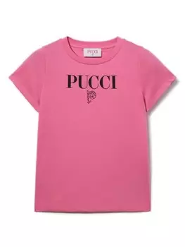 Футболка с логотипом PUCCI Junior, розовый