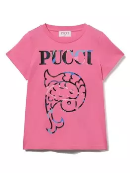 Футболка с логотипом PUCCI Junior, розовый