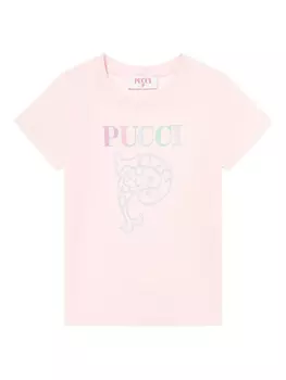 Футболка с логотипом PUCCI Junior, розовый