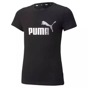 Футболка с логотипом PUMA Big Kids' Girls' Essentials+, черный