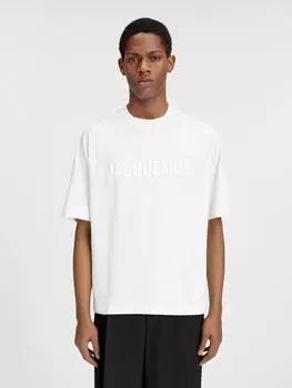 Футболка с логотипом реглан JACQUEMUS The Typo t-shirt, белый