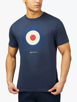 Футболка с логотипом regular fit из органического хлопка Ben Sherman, темно-синий