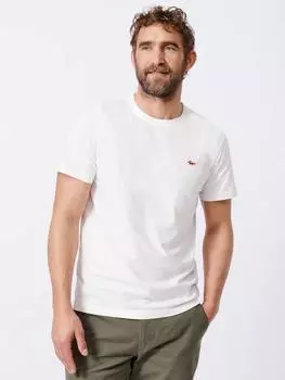 Футболка с логотипом regular fit из органического хлопка с коротким рукавом и логотипом Aubin, белый