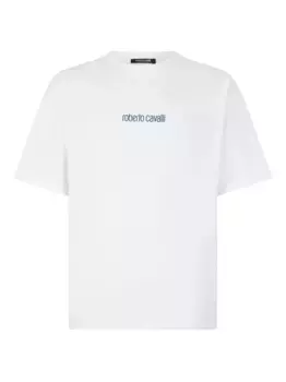 Футболка с логотипом Roberto Cavalli, белый