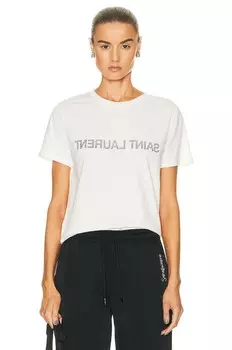 Футболка с логотипом Saint Laurent, цвет Naturel & Noir