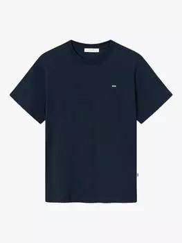 Футболка с логотипом sami cotton regular fit с коротким рукавом и логотипом WOOD WOOD, темно-синий