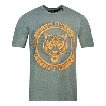Футболка с логотипом Scribble Layer серая Plein Sport, серый