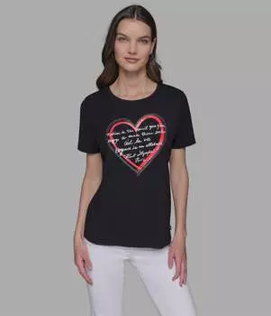 Футболка с логотипом сердце KARL LAGERFELD PARIS, черный