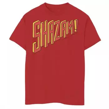 Футболка с логотипом Shazam для мальчиков 8–20 лет из комиксов DC Comics Licensed Character