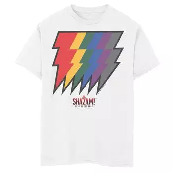 Футболка с логотипом Shazam Fury Of The Gods Rainbows Bolts для мальчиков 8–20 лет Licensed Character