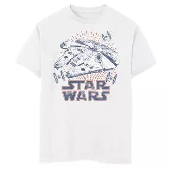 Футболка с логотипом «Сокол Звездных войн», фейерверк 4 июля для мальчиков 8–20 лет Star Wars