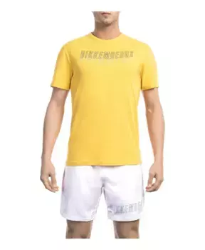 Футболка с логотипом спереди Bikkembergs, желтый