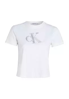 Футболка с логотипом спереди, женская Calvin Klein Jeans, цвет Yaf Bright White