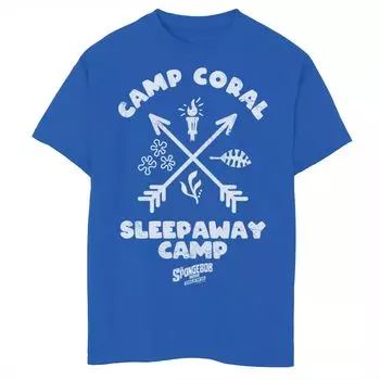 Футболка с логотипом Sponge On The Run Camp Coral Sleepaway Camp для мальчиков 8–20 лет Nickelodeon