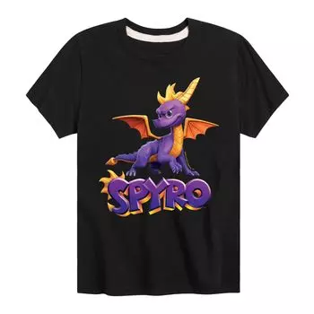 Футболка с логотипом Spyro для мальчиков 8–20 лет Licensed Character, черный