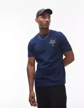 Футболка с логотипом StackScript темно-синего цвета Tommy Hilfiger