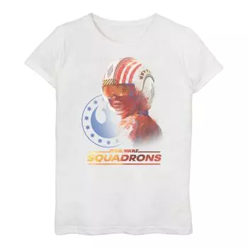 Футболка с логотипом Star Wars: Squadrons Rebel Pilot для девочек 3–16 лет Licensed Character