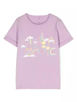 Футболка с логотипом Stella McCartney Kids, фиолетовый