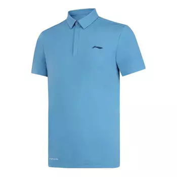 Футболка с логотипом стиль жизни поло рубашка Li-Ning, голубой