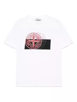 Футболка с логотипом Stone Island Junior, белый