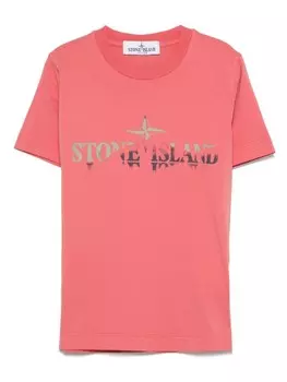 Футболка с логотипом Stone Island Junior, красный