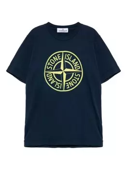 Футболка с логотипом Stone Island Junior, синий