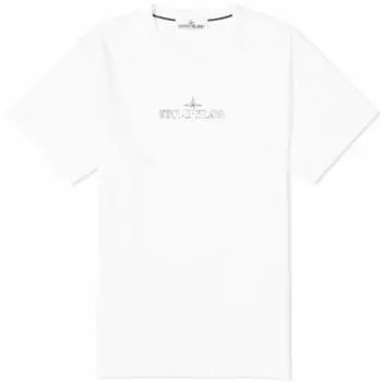 Футболка с логотипом Stone Island Stamp Center, белый