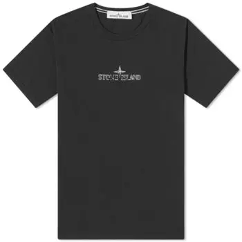 Футболка с логотипом Stone Island Stamp Center, черный